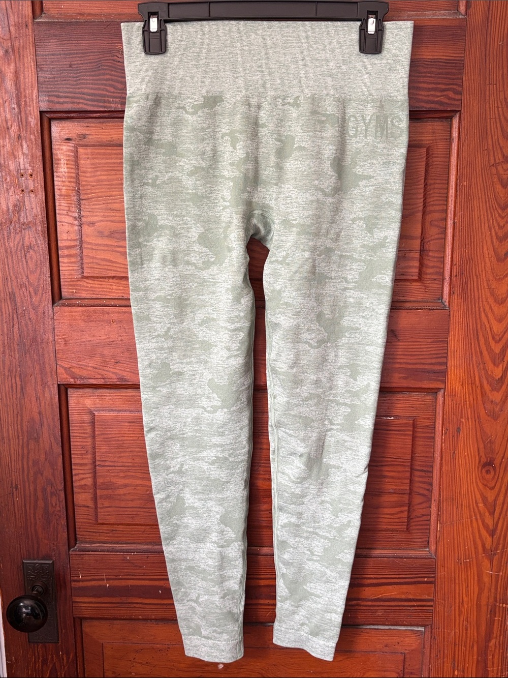 Gymshark Adapt Seamless Leggings Womens L Green Camo Active Gym Fitness